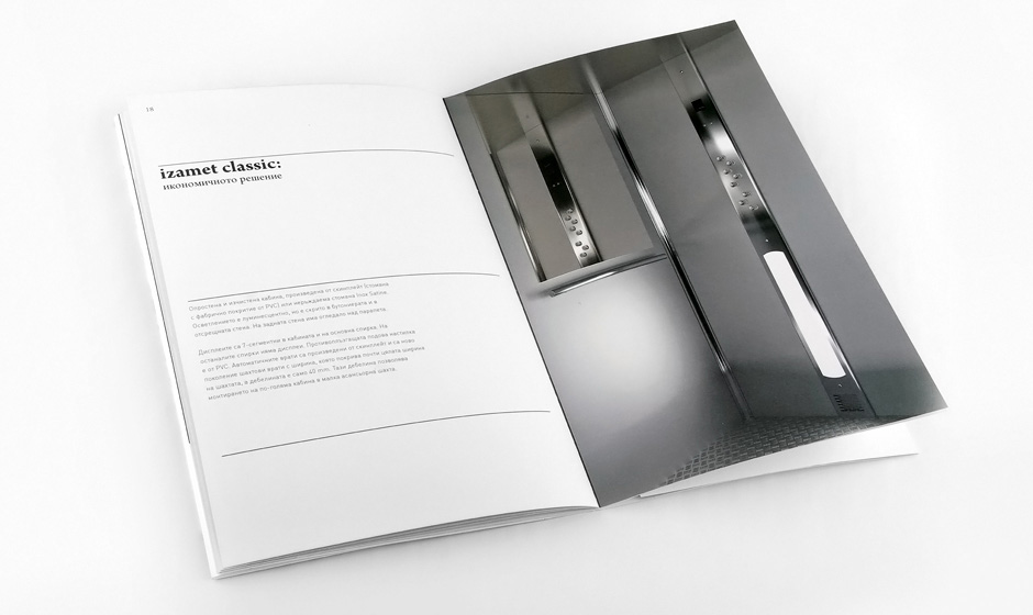 Design graphique du catalogue pour ascenseurs