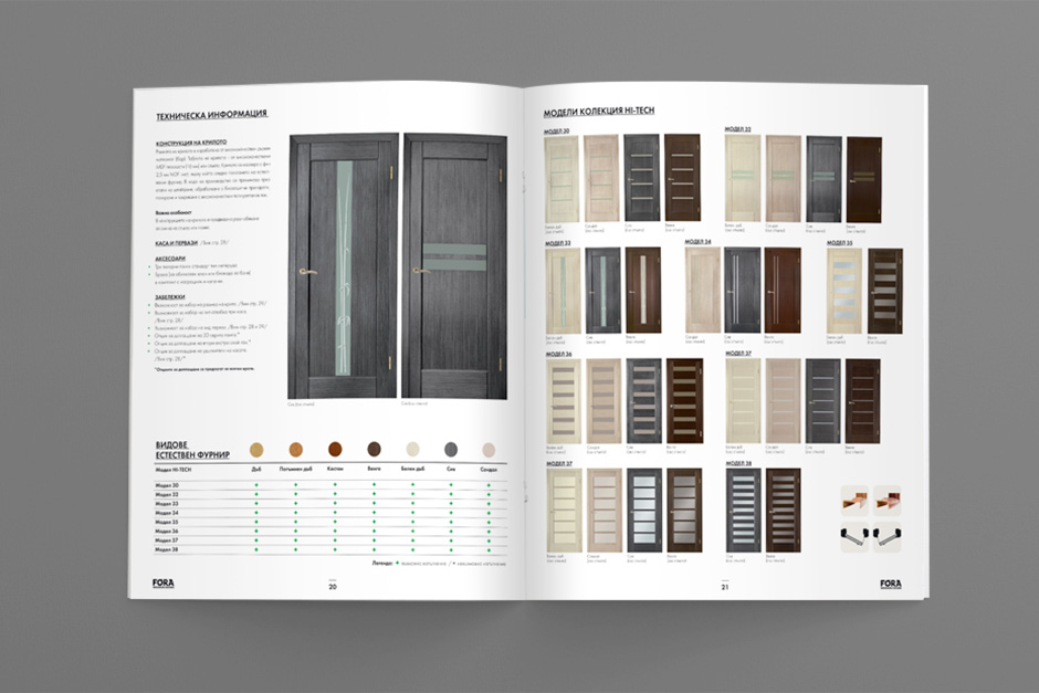 Product display section in the catalogue