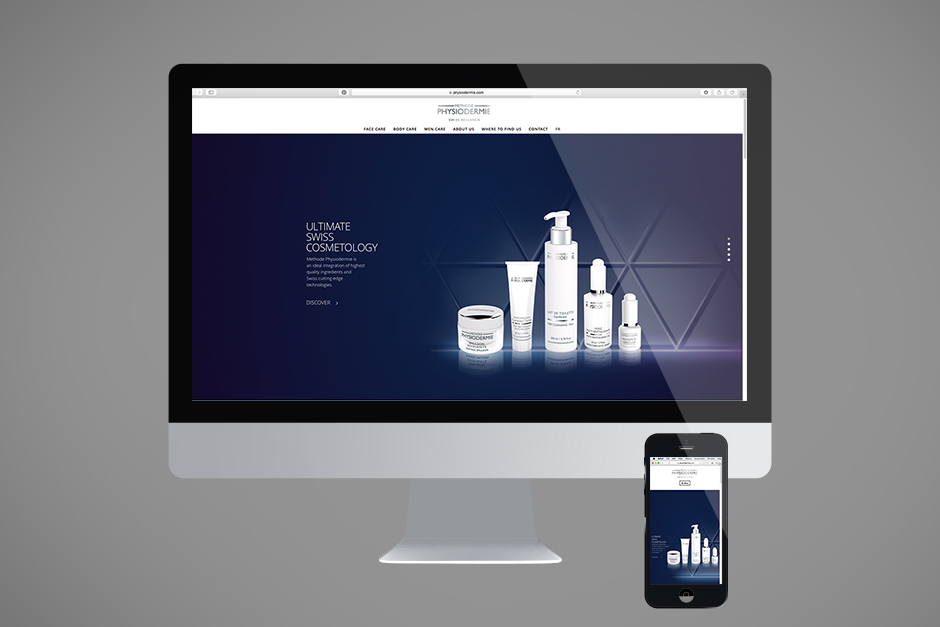 Website for a producer of pharmaceutical cosmetics