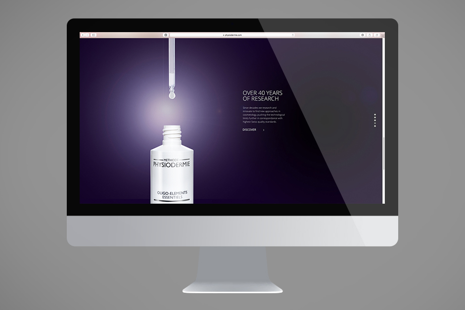 Website for a manufacturer of cosmetics