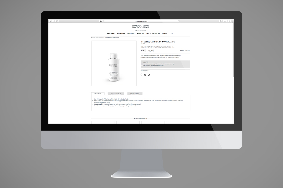 Дизайн на продуктова страница и shopping карта за козметичен онлайн магазин