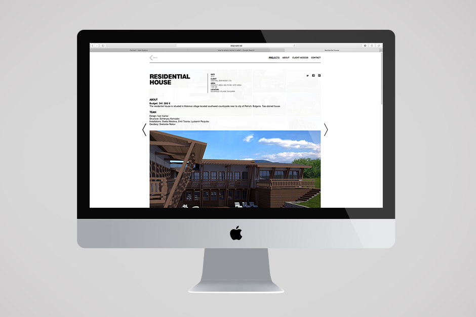 Уеб дизай на страница на архитектурен проект