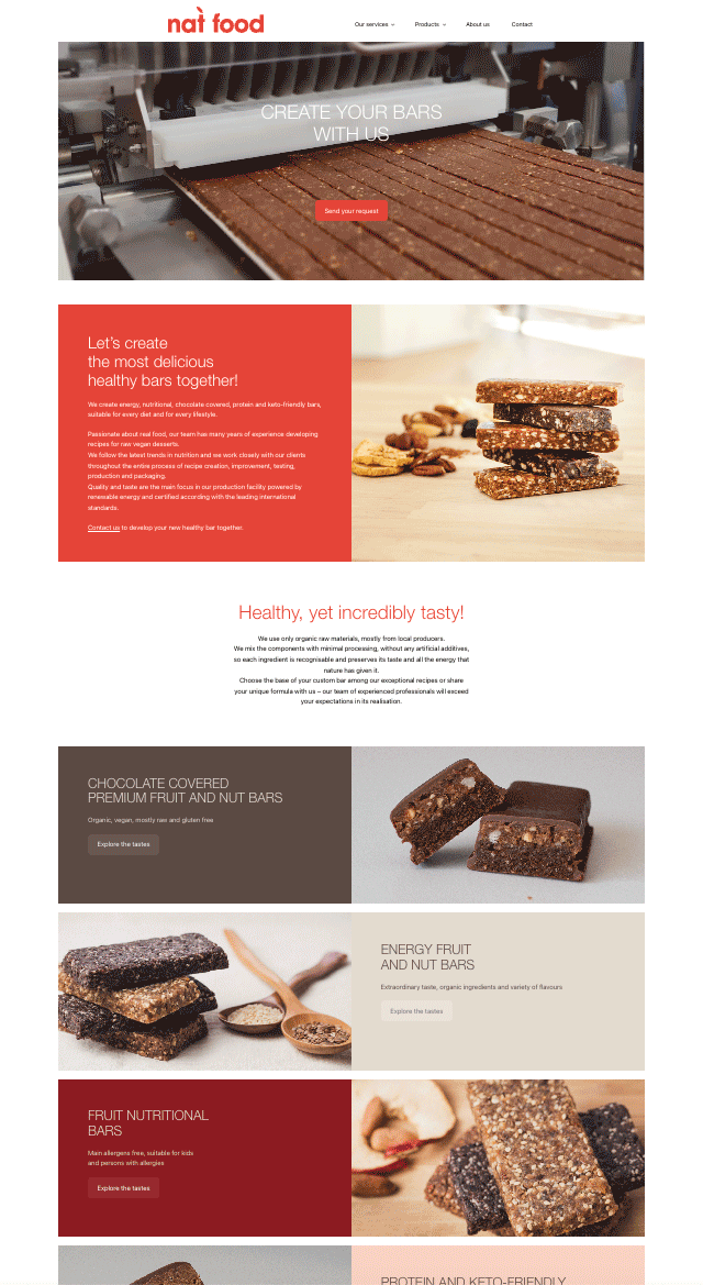 Дизайн на уеб сайт за производител на десерти