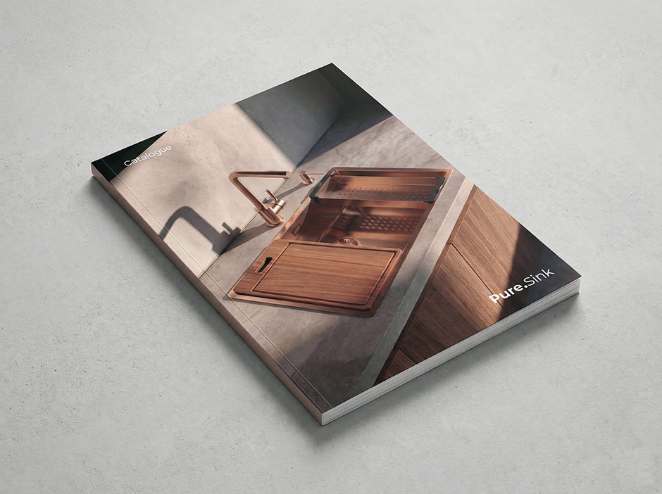 Дизайн на каталог на английски език за мивки и аксесоари
