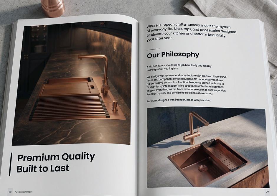 Типография и снимки на елементи се редуват в убеждаващ дизайн